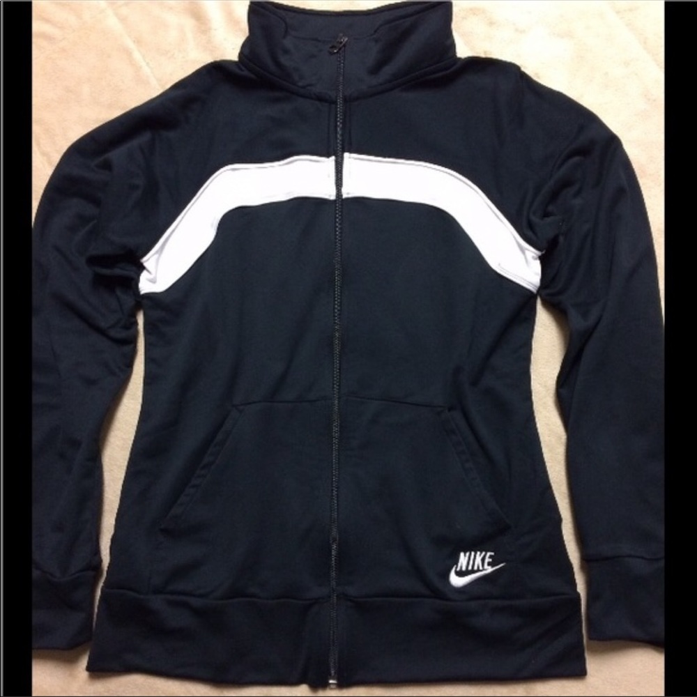 Nike Black and White Sports Zip Jacket